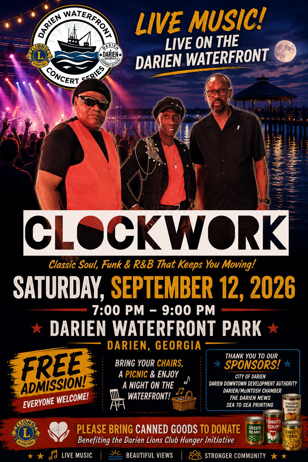 Waterfront Cocerts Darien September 12 2026 Clockwork